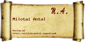 Milotai Antal névjegykártya